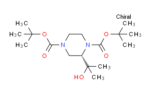 CAS No. 1319591-15-5, (S)-Di-tert-butyl 2-(2-hydroxypropan-2-yl)piperazine-1,4-dicarboxylate