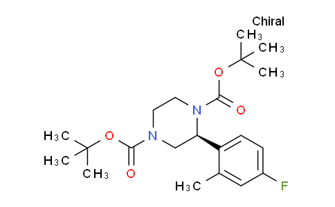 CAS No. 1192874-45-5, (S)-Di-tert-Butyl 2-(4-fluoro-2-methylphenyl)piperazine-1,4-dicarboxylate
