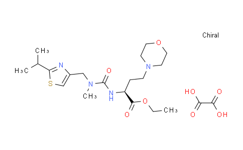 CAS No. 1247119-36-3, (S)-Ethyl 2-(3-((2-isopropylthiazol-4-yl)methyl)-3-methylureido)-4-morpholinobutanoate oxalate