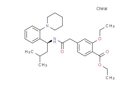 CAS No. 147770-06-7, (S)-Ethyl 2-ethoxy-4-(2-((3-methyl-1-(2-(piperidin-1-yl)phenyl)butyl)amino)-2-oxoethyl)benzoate