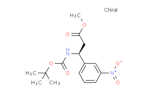 CAS No. 1416445-18-5, (S)-Methyl 3-((tert-butoxycarbonyl)amino)-3-(3-nitrophenyl)propanoate