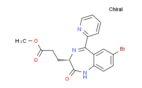 CAS No. 308242-23-1, (S)-Methyl 3-(7-bromo-2-oxo-5-(pyridin-2-yl)-2,3-dihydro-1H-benzo[e][1,4]diazepin-3-yl)propanoate