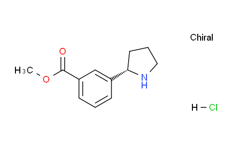 CAS No. 1381927-60-1, (S)-Methyl 3-(pyrrolidin-2-yl)benzoate hydrochloride