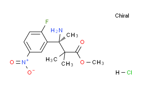 CAS No. 1363408-40-5, (S)-Methyl 3-amino-3-(2-fluoro-5-nitrophenyl)-2,2-dimethylbutanoate hydrochloride