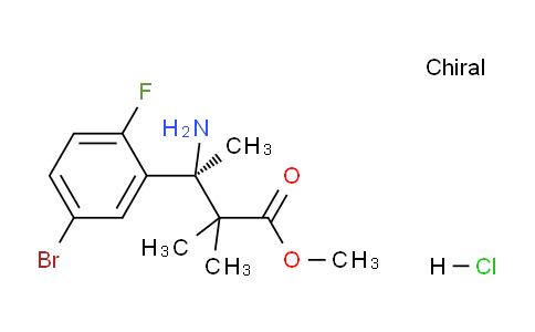 CAS No. 1363408-42-7, (S)-Methyl 3-amino-3-(5-bromo-2-fluorophenyl)-2,2-dimethylbutanoate hydrochloride