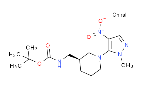 CAS No. 1363408-44-9, (S)-tert-Butyl ((1-(1-methyl-4-nitro-1H-pyrazol-5-yl)piperidin-3-yl)methyl)carbamate