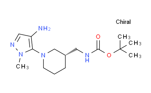 CAS No. 1338718-02-7, (S)-tert-Butyl ((1-(4-amino-1-methyl-1H-pyrazol-5-yl)piperidin-3-yl)methyl)carbamate