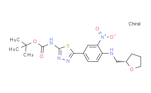CAS No. 1956437-59-4, (S)-tert-Butyl (5-(3-nitro-4-(((tetrahydrofuran-2-yl)methyl)amino)phenyl)-1,3,4-thiadiazol-2-yl)carbamate