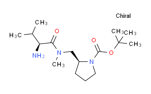 CAS No. 1401668-85-6, (S)-tert-Butyl 2-(((S)-2-amino-N,3-dimethylbutanamido)methyl)pyrrolidine-1-carboxylate