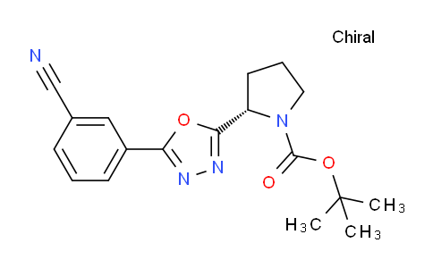 CAS No. 1260605-21-7, (S)-tert-Butyl 2-(5-(3-cyanophenyl)-1,3,4-oxadiazol-2-yl)pyrrolidine-1-carboxylate