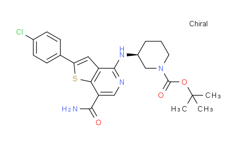 CAS No. 1261302-06-0, (S)-tert-Butyl 3-((7-carbamoyl-2-(4-chlorophenyl)thieno[3,2-c]pyridin-4-yl)amino)piperidine-1-carboxylate