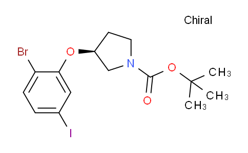 CAS No. 1609116-58-6, (S)-tert-Butyl 3-(2-bromo-5-iodophenoxy)pyrrolidine-1-carboxylate