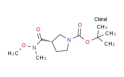 CAS No. 1204677-53-1, (S)-tert-Butyl 3-(methoxy(methyl)carbamoyl)pyrrolidine-1-carboxylate