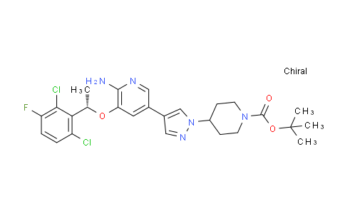CAS No. 1428476-86-1, (S)-tert-Butyl 4-(4-(6-amino-5-(1-(2,6-dichloro-3-fluorophenyl)ethoxy)pyridin-3-yl)-1H-pyrazol-1-yl)piperidine-1-carboxylate