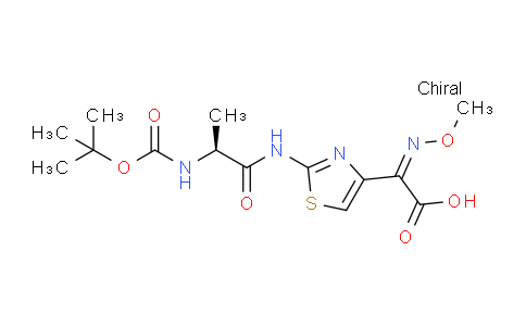 CAS No. 88970-81-4, (S,Z)-2-(2-(2-((tert-Butoxycarbonyl)amino)propanamido)thiazol-4-yl)-2-(methoxyimino)acetic acid