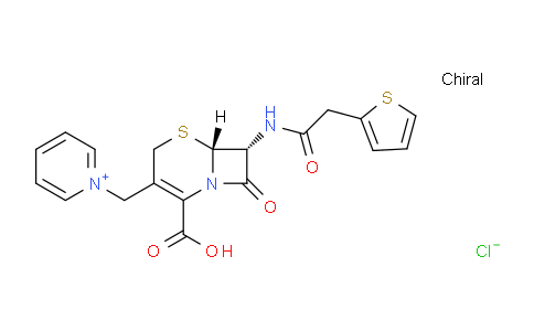 CAS No. 65575-73-7, 1-(((6R,7R)-2-Carboxy-8-oxo-7-(2-(thiophen-2-yl)acetamido)-5-thia-1-azabicyclo[4.2.0]oct-2-en-3-yl)methyl)pyridin-1-ium chloride