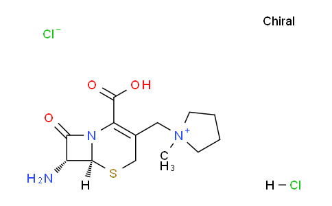 CAS No. 113703-50-7, 1-(((6S,7R)-7-Amino-2-carboxy-8-oxo-5-thia-1-azabicyclo[4.2.0]oct-2-en-3-yl)methyl)-1-methylpyrrolidin-1-ium chloride hydrochloride
