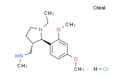 CAS No. 1217787-04-6, 1-((2R,3S)-2-(2,4-Dimethoxyphenyl)-1-ethylpyrrolidin-3-yl)-N-methylmethanamine hydrochloride