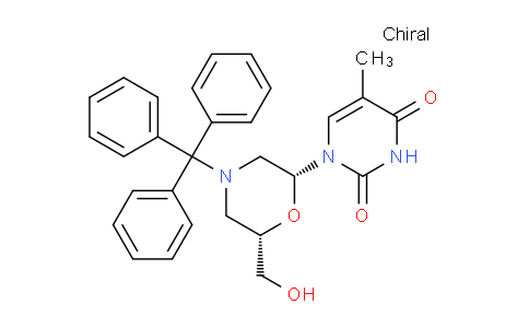 CAS No. 914361-76-5, 1-((2R,6S)-6-(Hydroxymethyl)-4-tritylmorpholin-2-yl)-5-methylpyrimidine-2,4(1H,3H)-dione