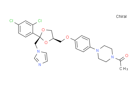 CAS No. 142128-57-2, 1-(4-(4-(((2S,4R)-2-((1H-Imidazol-1-yl)methyl)-2-(2,4-dichlorophenyl)-1,3-dioxolan-4-yl)methoxy)phenyl)piperazin-1-yl)ethanone