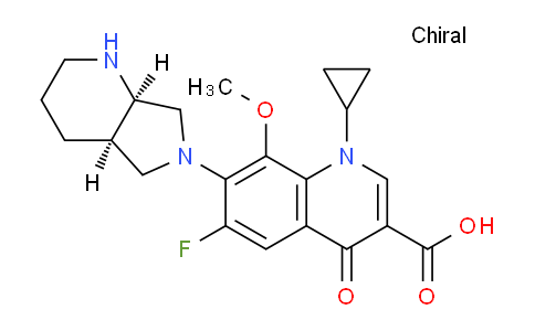 CAS No. 268545-13-7, 1-Cyclopropyl-6-fluoro-7-((4aR,7aR)-hexahydro-1H-pyrrolo[3,4-b]pyridin-6(2H)-yl)-8-methoxy-4-oxo-1,4-dihydroquinoline-3-carboxylic acid