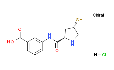 CAS No. 219909-83-8, 3-((2S,4S)-4-Mercaptopyrrolidine-2-carboxamido)benzoic acid hydrochloride