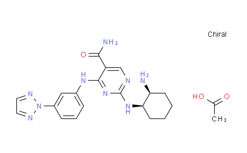 CAS No. 1370261-98-5, 4-((3-(2H-1,2,3-Triazol-2-yl)phenyl)amino)-2-(((1R,2S)-2-aminocyclohexyl)amino)pyrimidine-5-carboxamide acetate