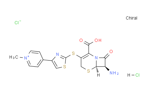 CAS No. 400827-64-7, 4-(2-(((6R,7R)-7-Amino-2-carboxy-8-oxo-5-thia-1-azabicyclo[4.2.0]oct-2-en-3-yl)thio)thiazol-4-yl)-1-methylpyridin-1-ium chloride hydrochloride