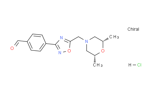 CAS No. 1217788-40-3, 4-(5-(((2R,6S)-2,6-Dimethylmorpholino)methyl)-1,2,4-oxadiazol-3-yl)benzaldehyde hydrochloride