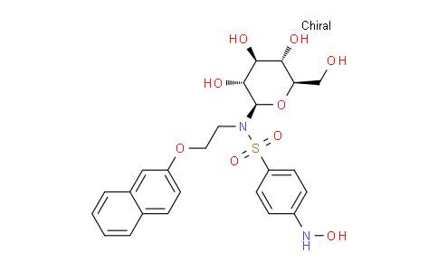 CAS No. 188480-51-5, 4-(Hydroxyamino)-N-(2-(naphthalen-2-yloxy)ethyl)-N-((2R,3R,4S,5S,6R)-3,4,5-trihydroxy-6-(hydroxymethyl)tetrahydro-2H-pyran-2-yl)benzenesulfonamide