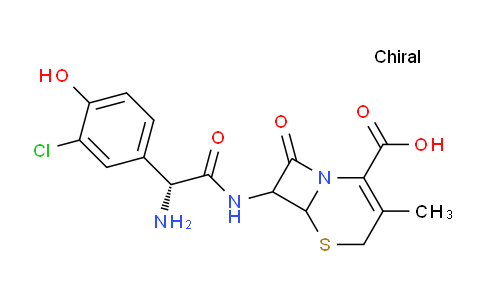 CAS No. 57847-69-5, 7-((R)-2-Amino-2-(3-chloro-4-hydroxyphenyl)acetamido)-3-methyl-8-oxo-5-thia-1-azabicyclo[4.2.0]oct-2-ene-2-carboxylic acid