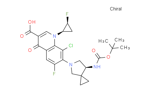 CAS No. 147782-16-9, 7-((S)-7-((tert-Butoxycarbonyl)amino)-5-azaspiro[2.4]heptan-5-yl)-8-chloro-6-fluoro-1-((1R,2S)-2-fluorocyclopropyl)-4-oxo-1,4-dihydroquinoline-3-carboxylic acid