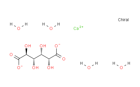 CAS No. 5793-89-5, Calcium (2R,3S,4S,5S)-2,3,4,5-tetrahydroxyhexanedioate tetrahydrate