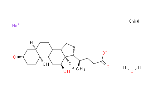 CAS No. 145224-92-6, Cholan-24-oic acid, 3,12-dihydroxy-, sodium salt, hydrate (1:1:1), (3α,5β,12α)-