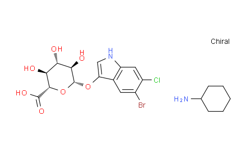 CAS No. 144110-43-0, cyclohexanamine (2S,3S,4S,5R,6S)-6-((5-bromo-6-chloro-1H-indol-3-yl)oxy)-3,4,5-trihydroxytetrahydro-2H-pyran-2-carboxylate