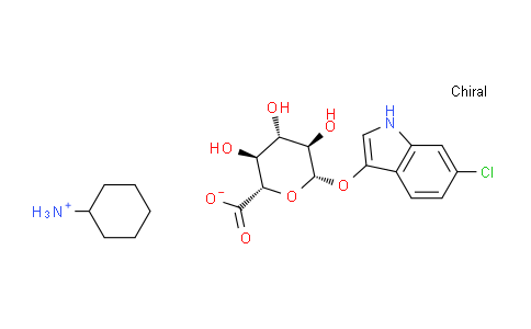 CAS No. 138182-20-4, Cyclohexanaminium (2S,3S,4S,5R,6S)-6-((6-chloro-1H-indol-3-yl)oxy)-3,4,5-trihydroxytetrahydro-2H-pyran-2-carboxylate