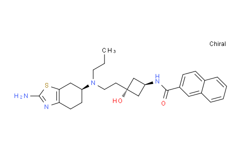 CAS No. 1313759-88-4, N-((1R,3R)-3-(2-(((S)-2-amino-4,5,6,7-tetrahydrobenzo[d]thiazol-6-yl)(propyl)amino)ethyl)-3-hydroxycyclobutyl)-2-naphthamide