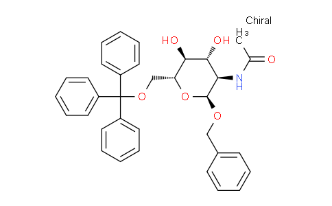 CAS No. 33493-71-9, N-((2S,3R,4R,5S,6R)-2-(Benzyloxy)-4,5-dihydroxy-6-((trityloxy)methyl)tetrahydro-2H-pyran-3-yl)acetamide