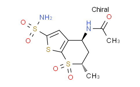 CAS No. 147200-03-1, N-((4S,6S)-6-Methyl-7,7-dioxido-2-sulfamoyl-5,6-dihydro-4H-thieno[2,3-b]thiopyran-4-yl)acetamide
