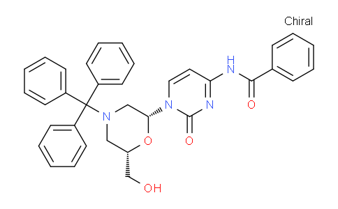 CAS No. 125515-31-3, N-(1-((2R,6S)-6-(Hydroxymethyl)-4-tritylmorpholin-2-yl)-2-oxo-1,2-dihydropyrimidin-4-yl)benzamide
