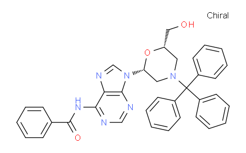 CAS No. 956139-16-5, N-(9-((2R,6S)-6-(Hydroxymethyl)-4-tritylmorpholin-2-yl)-9H-purin-6-yl)benzamide