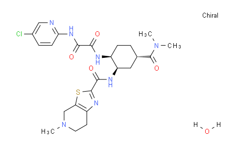 N1-(5-Chloropyridin-2-yl)-N2-((1S,2R,4S)-4-(dimethylcarbamoyl)-2-(5-methyl-4,5,6,7-tetrahydrothiazolo[5,4-c]pyridine-2-carboxamido)cyclohexyl)oxalamide hydrate