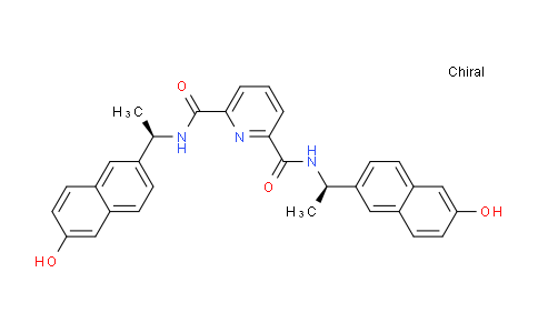 CAS No. 1802572-80-0, N2,N6-Bis((R)-1-(6-hydroxynaphthalen-2-yl)ethyl)pyridine-2,6-dicarboxamide