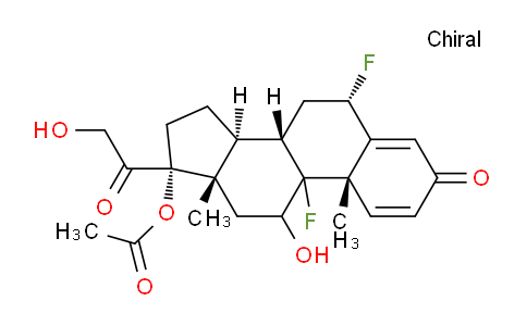 CAS No. 23674-85-3, Pregna-1,4-diene-3,20-dione, 17-(acetyloxy)-6,9-difluoro-11,21-dihydroxy-, (6α,11β)-