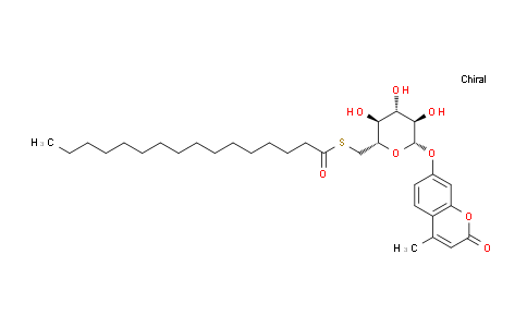 CAS No. 229644-17-1, S-(((2S,3S,4S,5R,6S)-3,4,5-Trihydroxy-6-((4-methyl-2-oxo-2H-chromen-7-yl)oxy)tetrahydro-2H-pyran-2-yl)methyl) hexadecanethioate