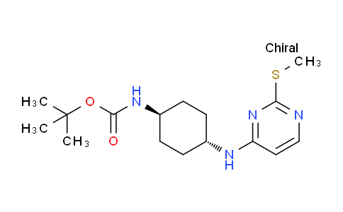 CAS No. 1289386-53-3, tert-Butyl ((1r,4r)-4-((2-(methylthio)pyrimidin-4-yl)amino)cyclohexyl)carbamate