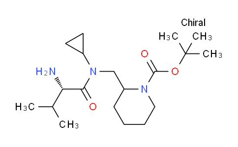 CAS No. 1354026-66-6, tert-Butyl 2-(((S)-2-amino-N-cyclopropyl-3-methylbutanamido)methyl)piperidine-1-carboxylate