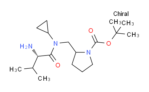 CAS No. 1354033-02-5, tert-Butyl 2-(((S)-2-amino-N-cyclopropyl-3-methylbutanamido)methyl)pyrrolidine-1-carboxylate