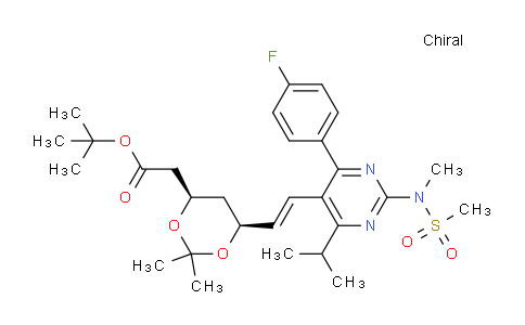 CAS No. 289042-12-2, tert-Butyl 2-((4R,6S)-6-((E)-2-(4-(4-fluorophenyl)-6-isopropyl-2-(N-methylmethylsulfonamido)pyrimidin-5-yl)vinyl)-2,2-dimethyl-1,3-dioxan-4-yl)acetate