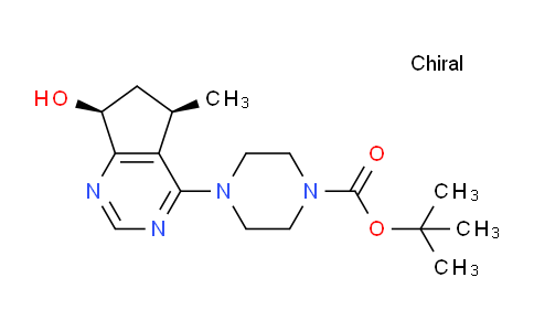 CAS No. 1001201-61-1, tert-Butyl 4-((5R,7S)-7-hydroxy-5-methyl-6,7-dihydro-5H-cyclopenta[d]pyrimidin-4-yl)piperazine-1-carboxylate